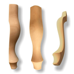 Baročna lesena noga za mizo, visoka 35 cm