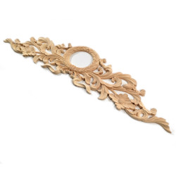 Moldura de madera tallada con corona de laurel