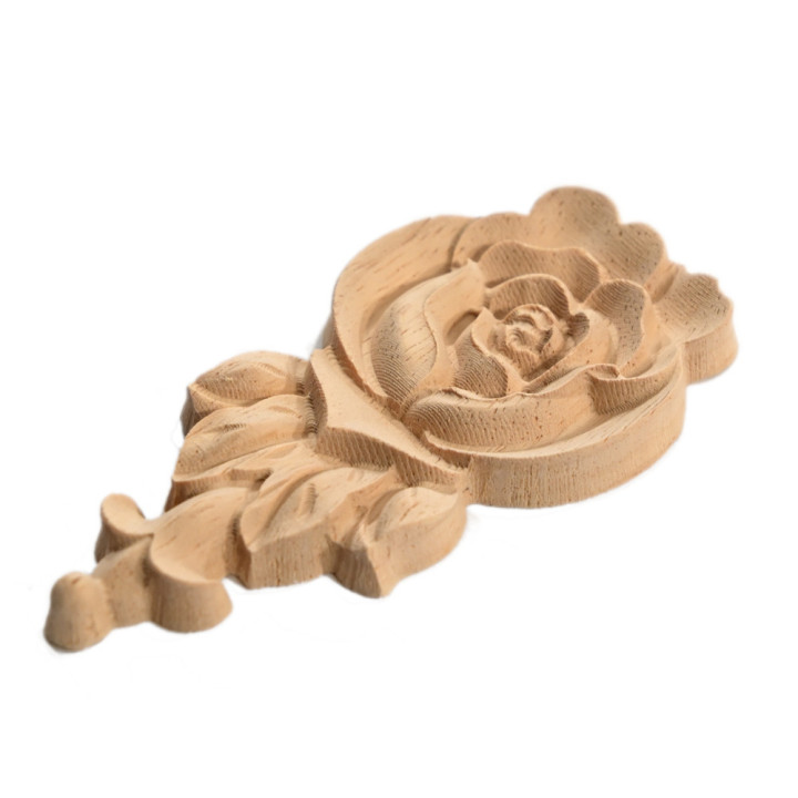 Compra apliques de madera tallada motivo de rosa