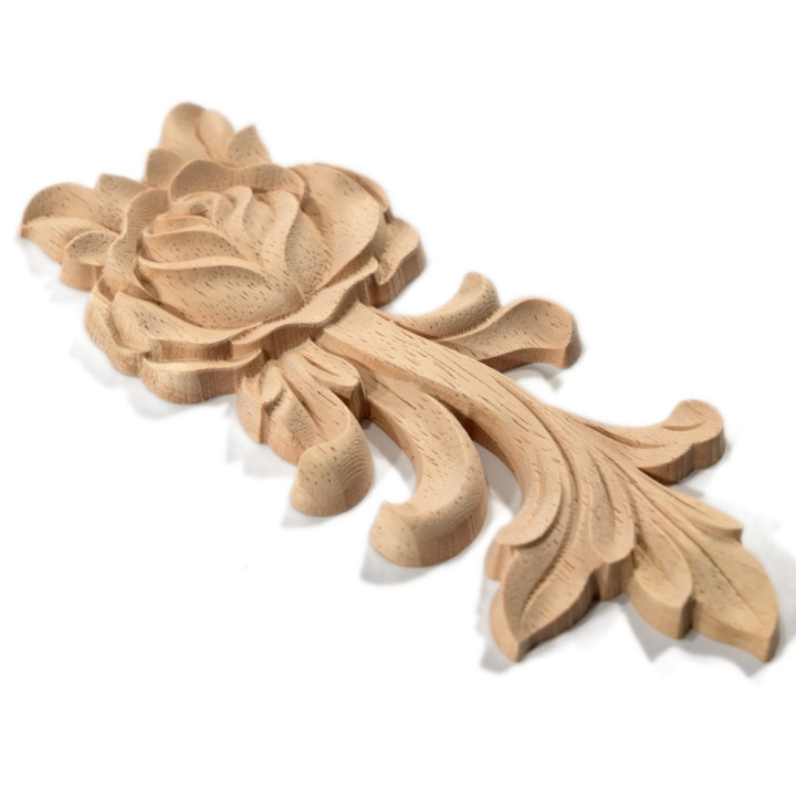 Apliques de madera tallada con rosas para manitas