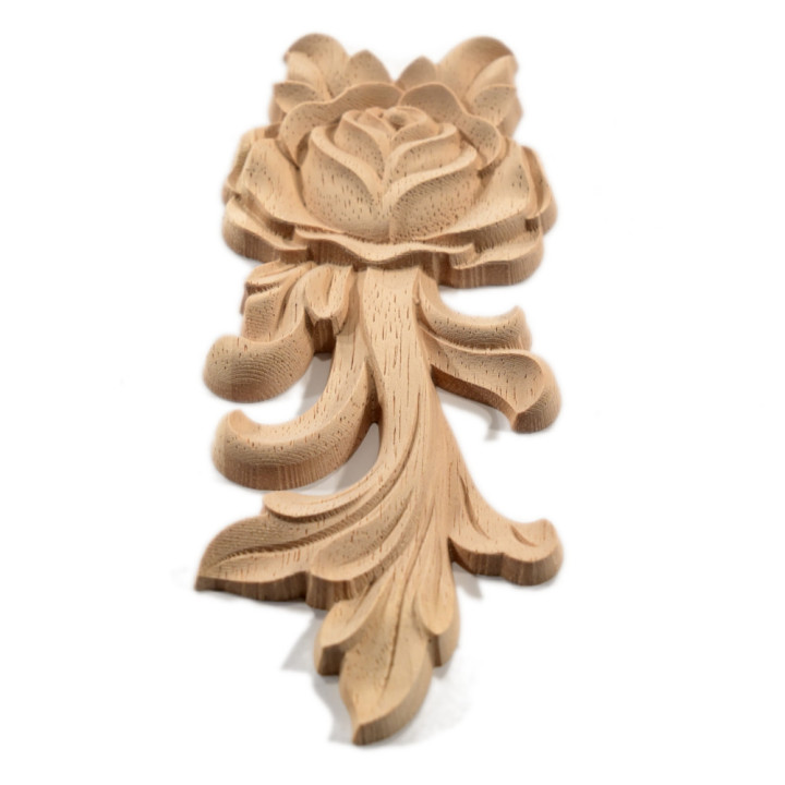 Apliques de madera tallada con rosas para manitas