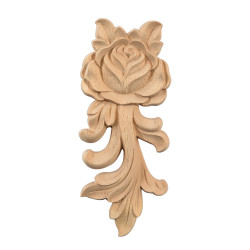 Furniture wood appliques with rose pattern