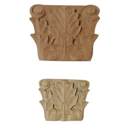 Wooden onlay with acanthus leaf carving