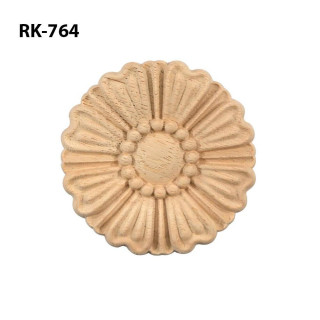 Aplique de madera con motivos florales, rosetas y tallados
