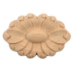 Oval flower patera of exotic wood
