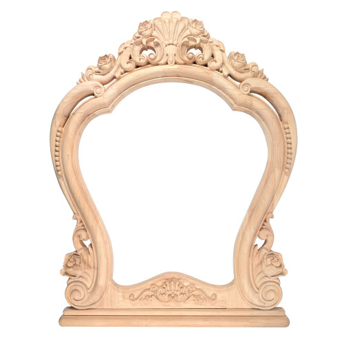Medinis veidrodžio rėmas TK-C, išdrožtas iš egzotinės kaučiukmedžio medienos