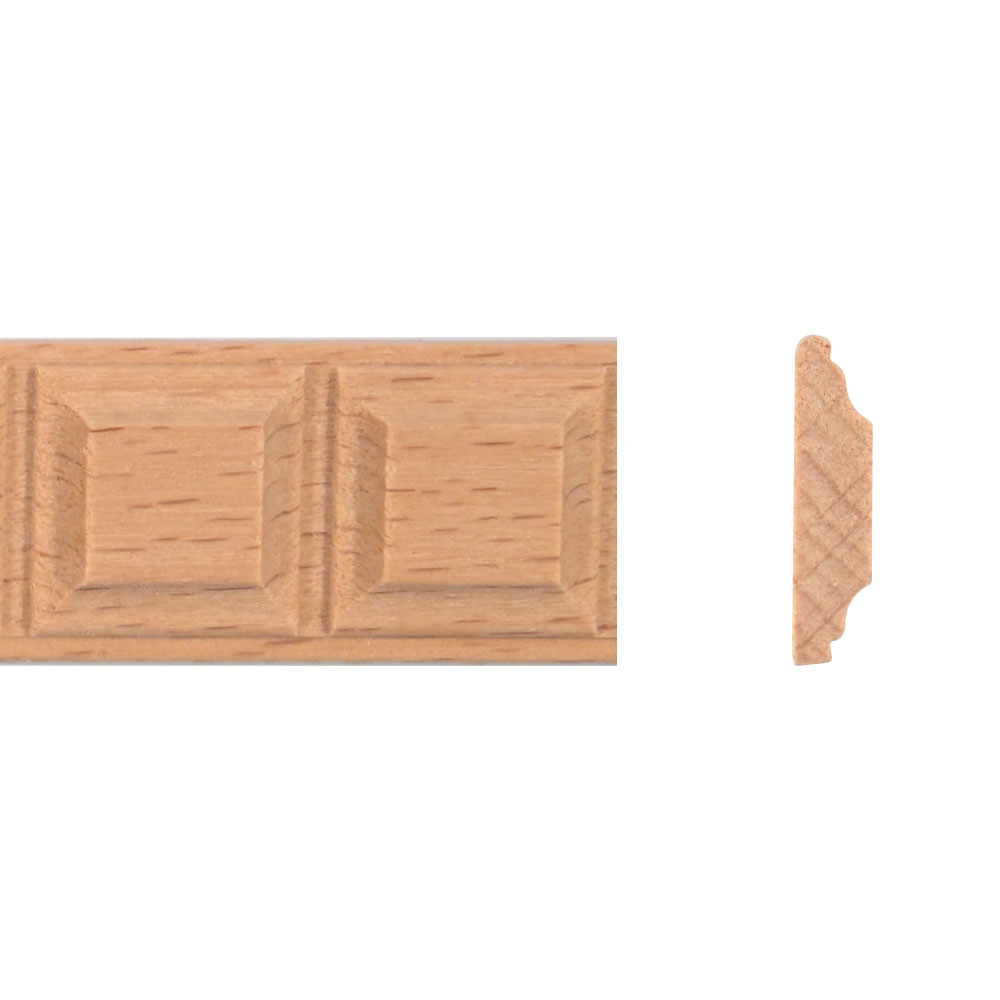 Vyrezávaná drevená lišta s motívom kociek