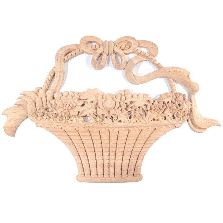 Holz Relief Ornamente FK-717 mit Blumenkorb Motiv online bestellen