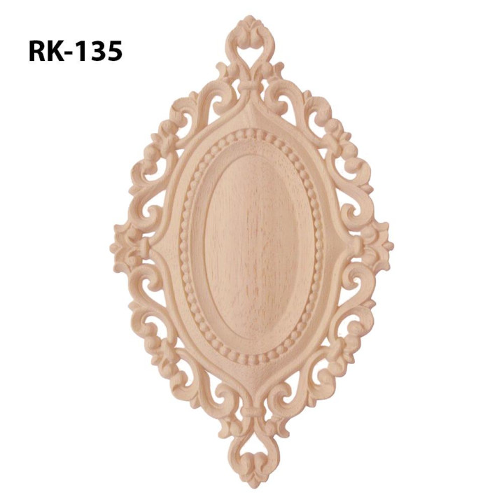 Oval blazon wood applique