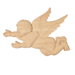 Escultura de madeira exótica por anjo