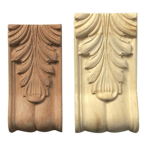 Kapitelle aus Holz VN-002 mit Akanthus Blatt Motiv für Regale, Betten Möbel