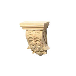 Ionic carved column, wooden decoration