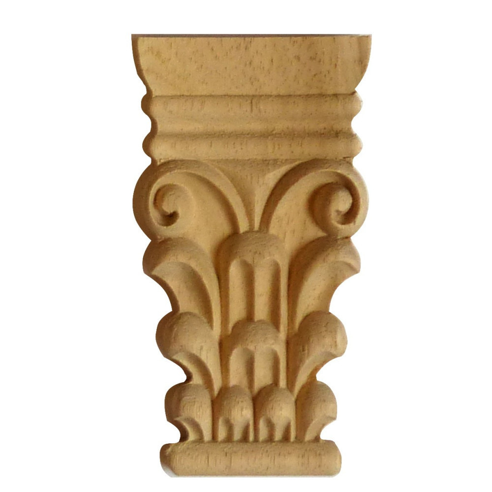 Corinthian column carved from wood with acathus leaf carving