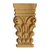 Corinthian column carved from wood with acathus leaf carving