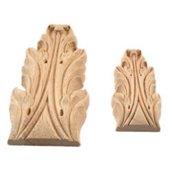 Leaf capital mouldings made of exotic rubber wood