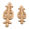 Holz Ornament aus exotischem Holz mit Akanthus Blatt Motiv