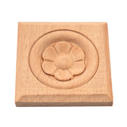 Kvadratna lesena aplikacija, lesene vogalne letve s cvetličnimi vzorci