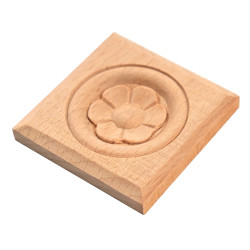 Aplique cuadrado de madera, moldura esquinera de madera con motivos florales