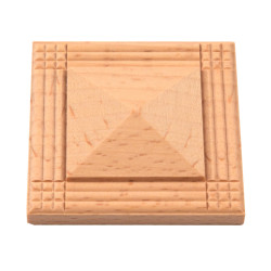 Molduras de canto em madeira, esculturas de madeira em pirâmide quadrada