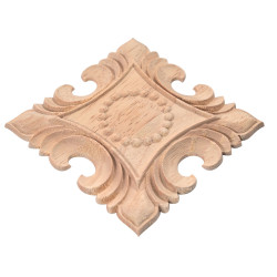 Wood corner molding with acanthus leaf carving in multiple sizes