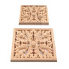 Kvadratne lesene aplikacije, lesene rezbarije z izrezovanjem akantovih listov