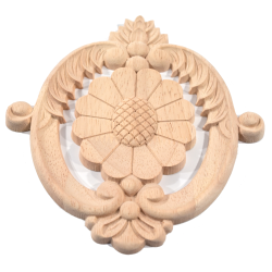 Oval wooden carvings with floral patterns, rosettes flowers