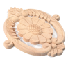Sculpturi ovale din lemn cu model floral pentru decorare