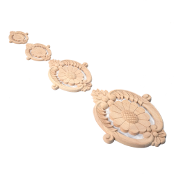 Oval wooden carvings in multiple sizes