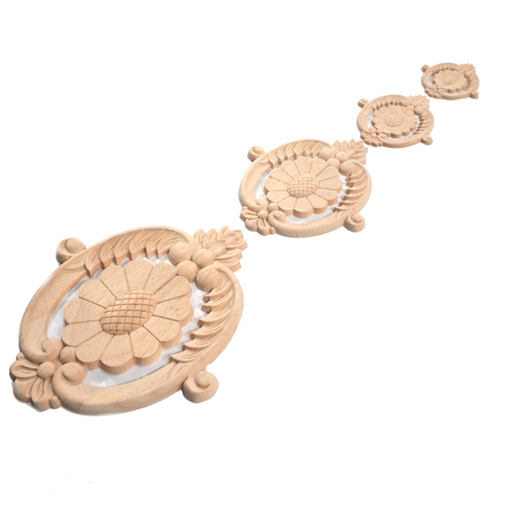 Rosette di fiori intagliate in legno esotico con consegna a domicilio