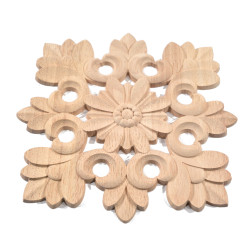 Wooden ornaments in the shape of snowflakes