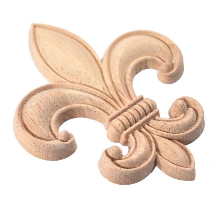 Amplia selección de apliques de madera tallada con flor de lis