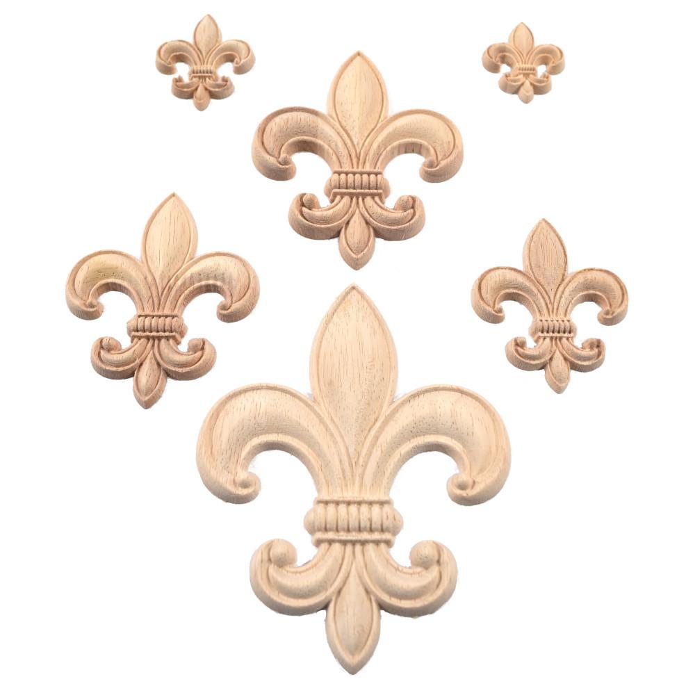Französische Lilie, Anjou-Lilie als Holzornament zum Aufkleben kaufen | Dekofiguren