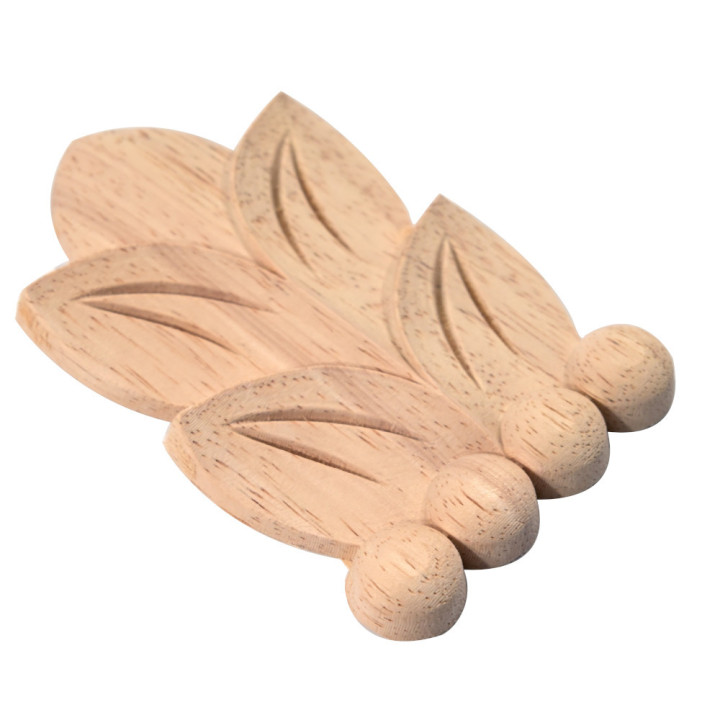 Ornements en bois naturels acanthe, plusieurs tailles