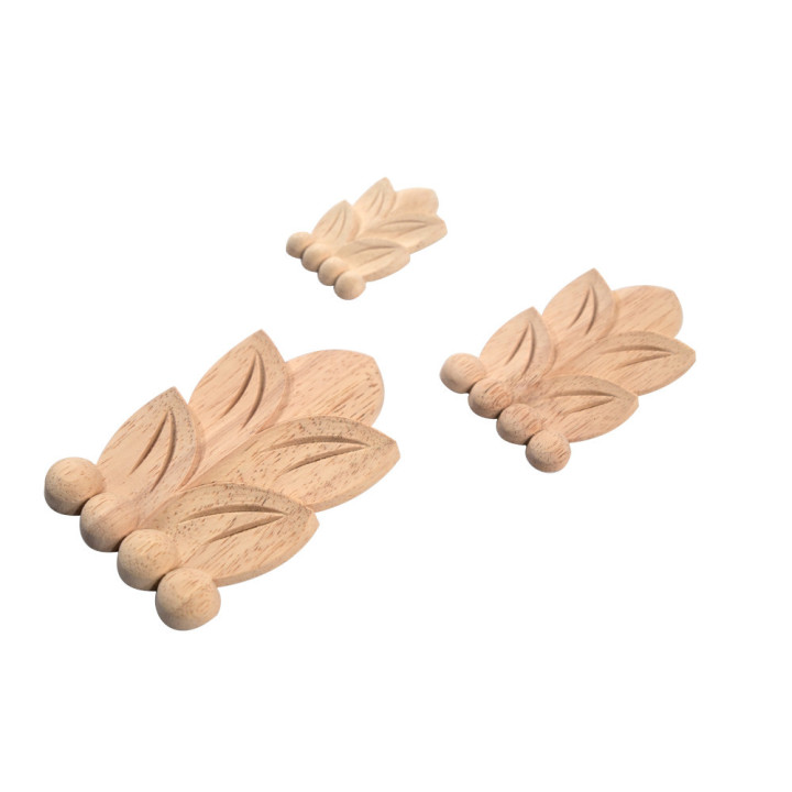 Ornements en bois naturels acanthe, plusieurs tailles