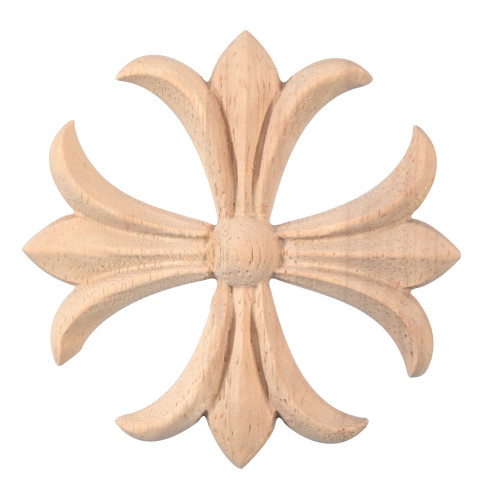 Esculturas em madeira de lírio francês, ornamentos em forma de flor de lis