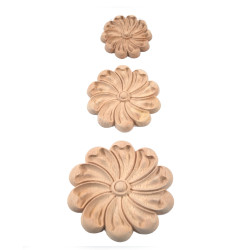 Carved wooden flowers, wooden rosette carvings for furniture