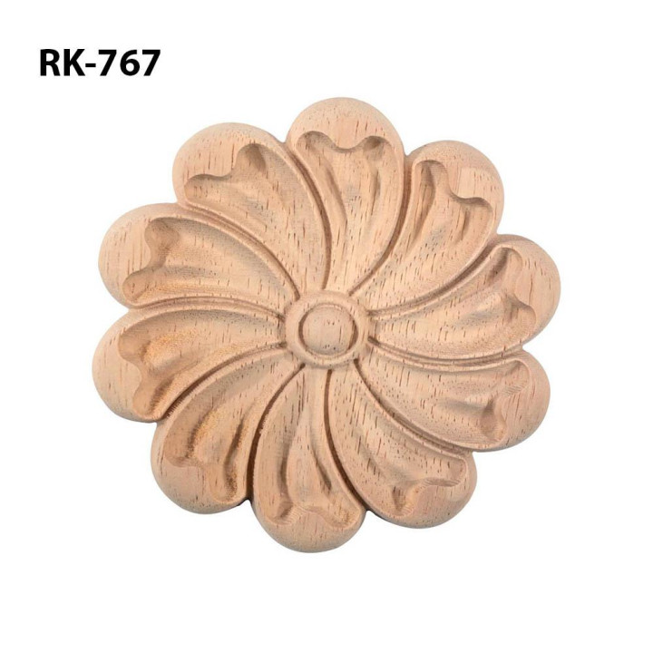 Fiori in legno intagliati, intagli di rosette in legno per mobili