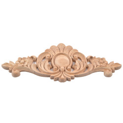 Adorno de madera tallada con motivos florales, moldura de corona de armario