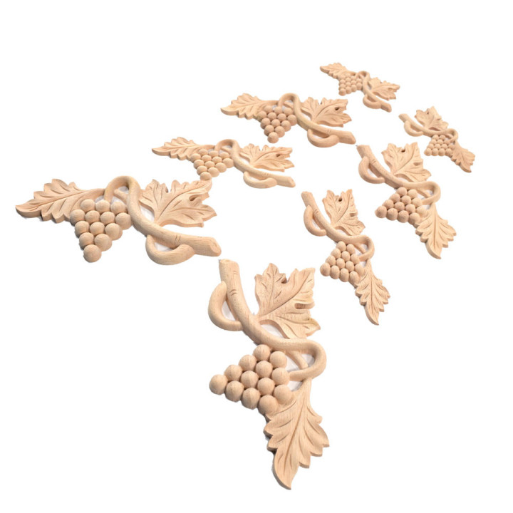 Scultura in legno d'uva, pezzi d'angolo decorativi