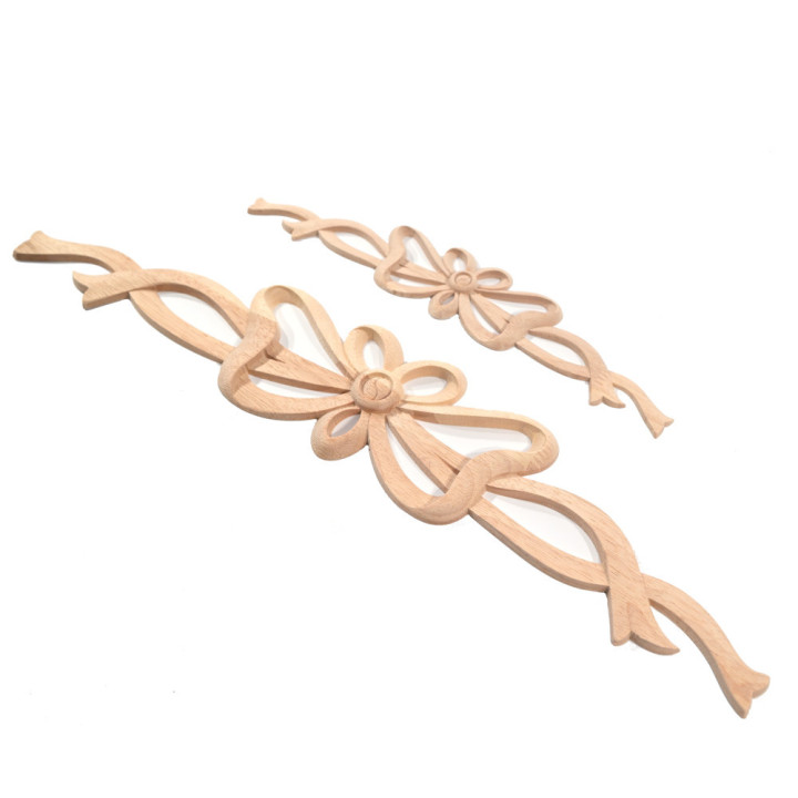 Arco com fitas de madeira talhada, madeira exótica