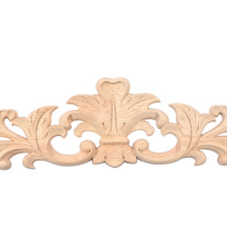 Wood applique with flower wood carving, floral ornament