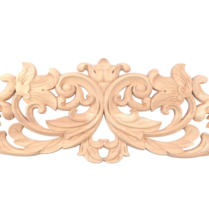 Holzrosetten gedrechselt, unbehandelt mit Blumenmotive, Lilien im Angebot