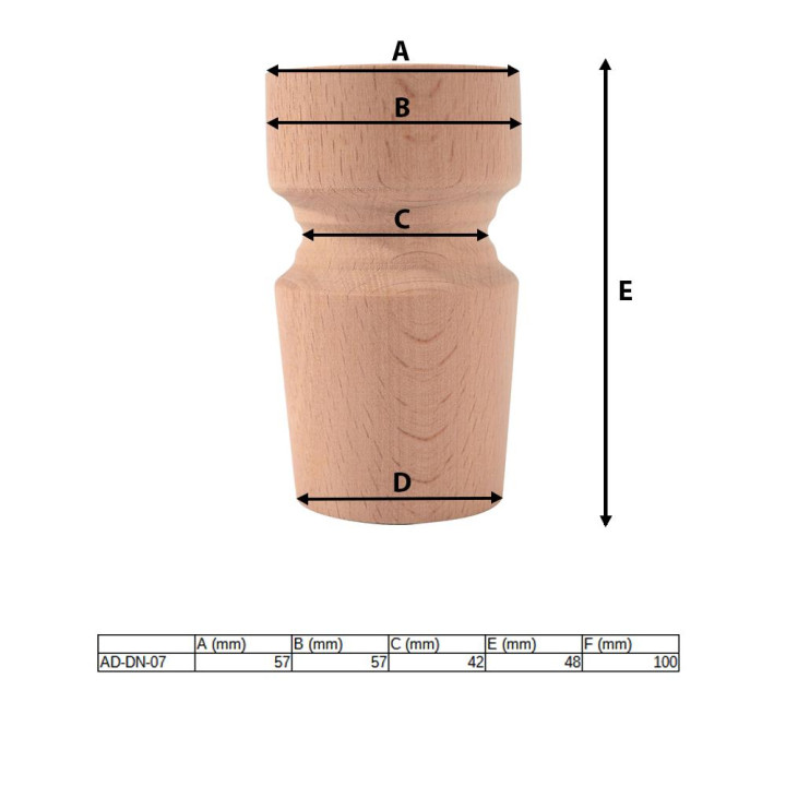 Picioare din lemn strunjit pentru mobilă, 100mm înălțime, picioare din lemn pentru canapea