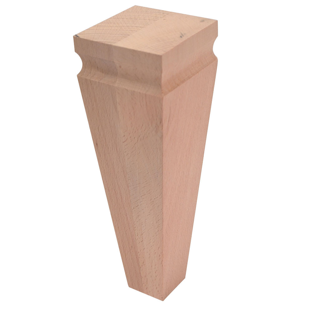 Square wooden furniture leg made of beech
