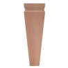 Perna quadrada de mobiliário de madeira, 250mm de altura, pernas de madeira afuniladas, faia