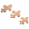 Wooden decorations in the style of French lilies in several sizes.