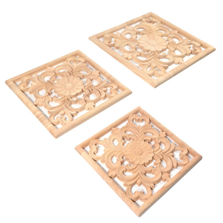 Decoro quadrato in legno per decorazione da parete in legno