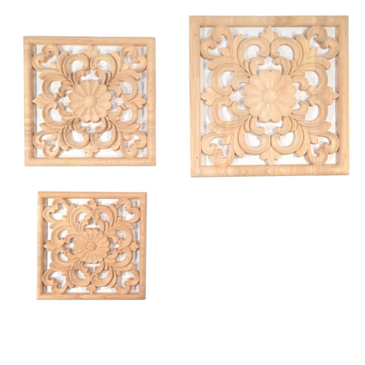Madera decorativa para paredes y flores talladas en madera