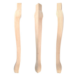 Nogi drewniane do mebli, kabriolowe z drewna egzotycznego, 74cm