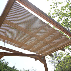 Bevægelig solafskærmning til terrassen, udendørs bambus rullegardiner